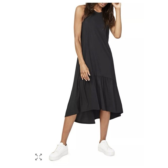 SWEATY BETTY Explorer Ace Midi Dress Medium Black Sleeveless Tank Athleisure - Picture 1 of 11